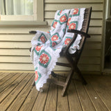 White Floral Crochet Throw