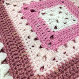 Pink Square Crochet Throw