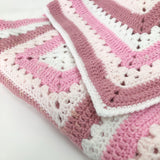 Pink Square Crochet Throw