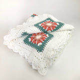 White Floral Crochet Throw