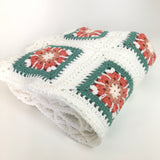 White Floral Crochet Throw