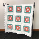 White Floral Crochet Throw